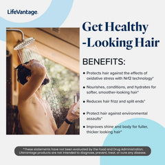 LifeVantage TrueScience coconut oil drop provides rich conditioning for ends.