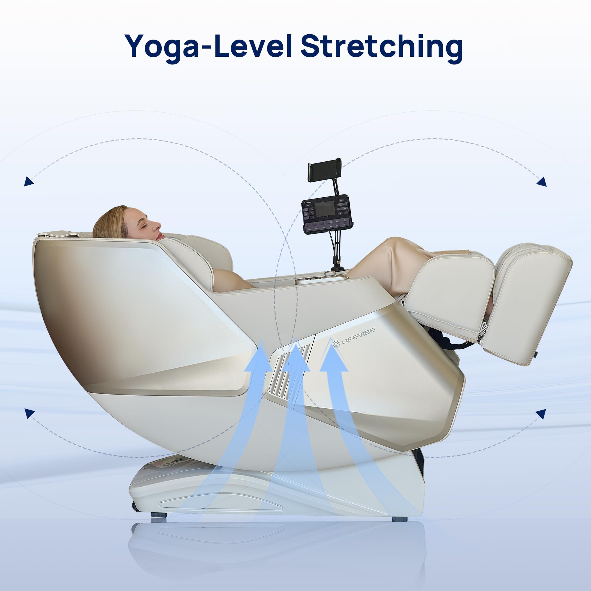 Lifevibe airbags for shoulders, arms, and legs offering customizable soothing.