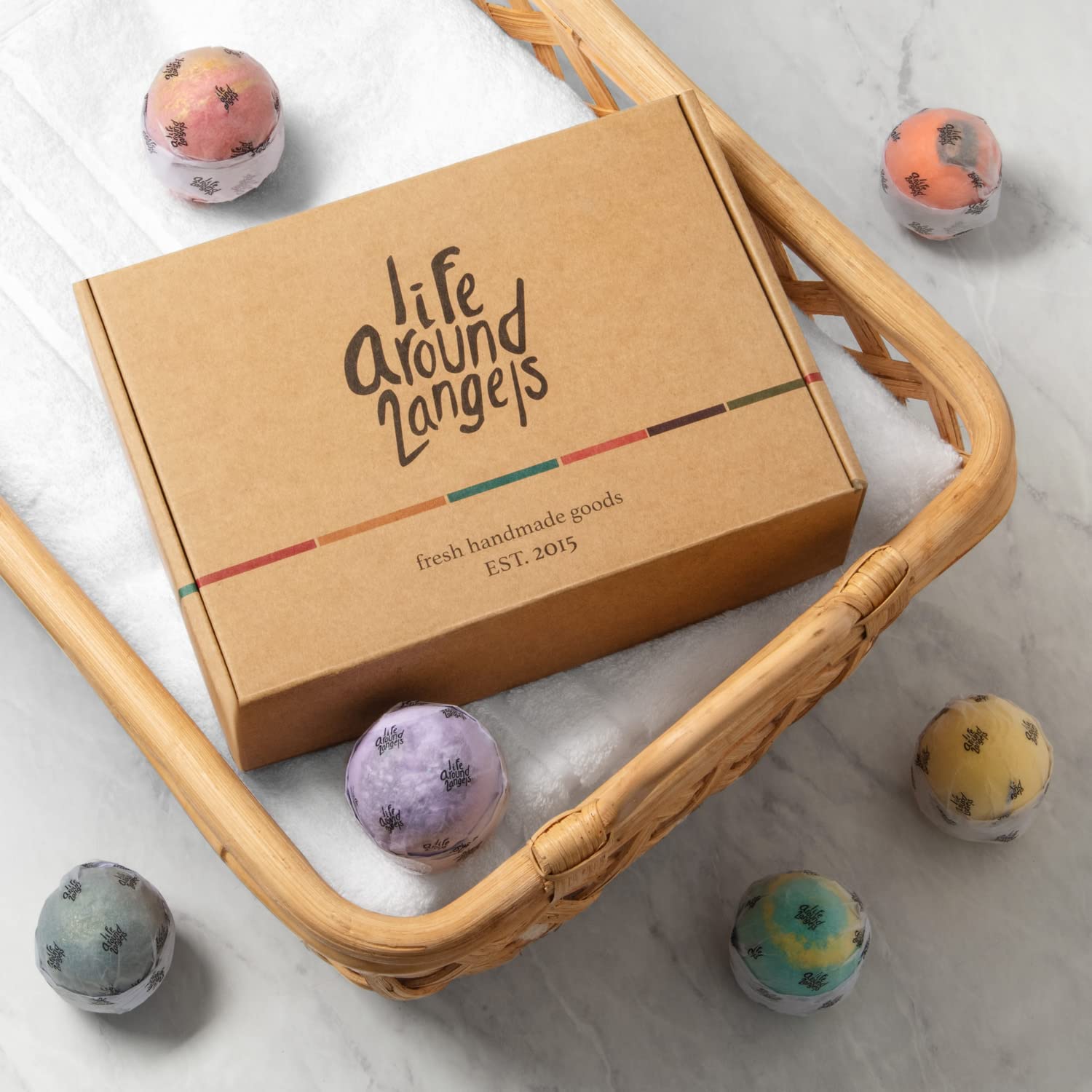 Lifearound2angels shea and cocoa butter bath bomb for dry skin hydration.