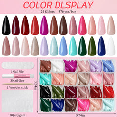 Lifextol stiletto long nails with glossy finish for durable, salon-like wear
