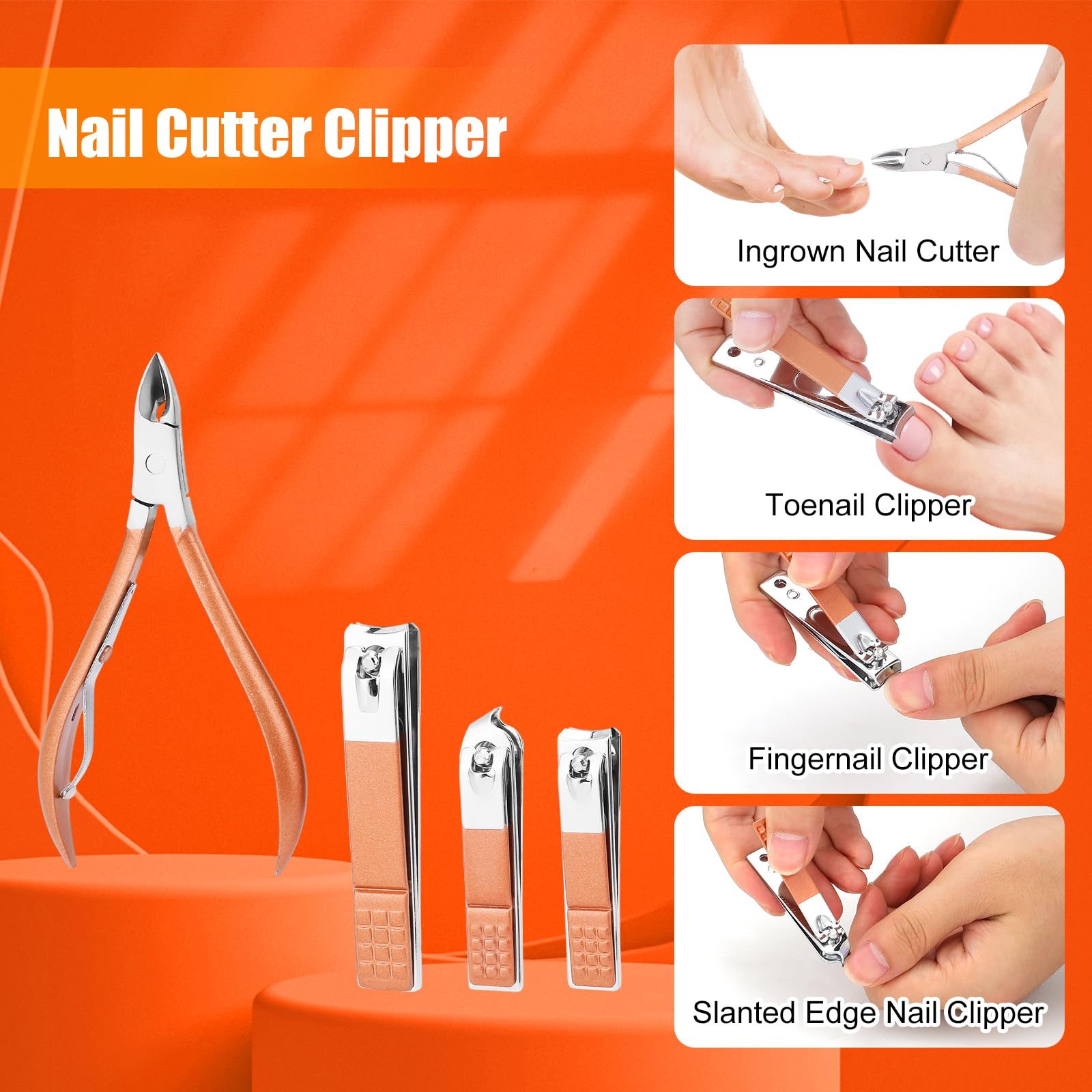 Close-up of LifHap stainless steel cuticle nipper for clean trimming.