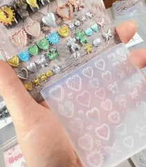 LIFOOST clear silicone nail mold offers precise heart charms