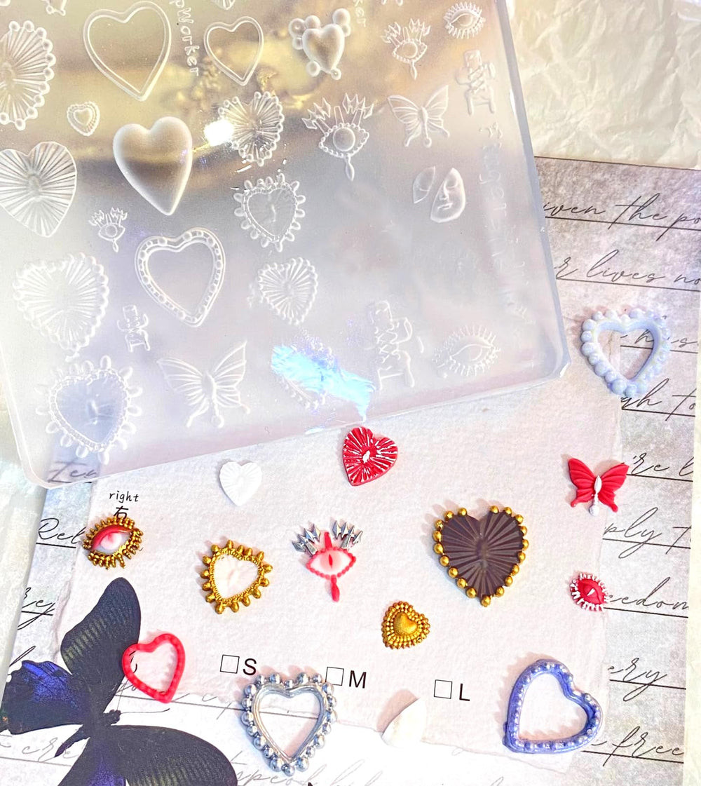 LIFOOST heart cross butterfly eyes mold for nails enhances DIY artistry
