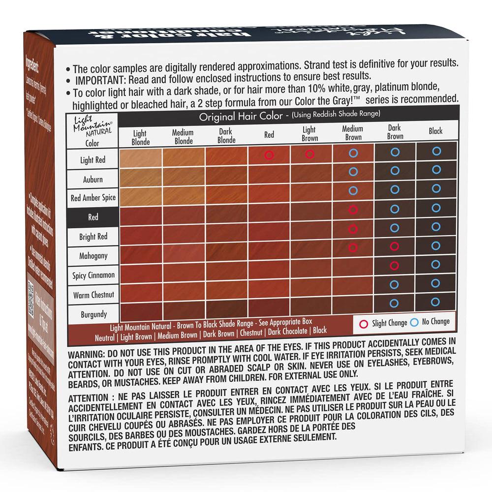 Light Mountain Henna color bottle pour demonstrates easy, even application.