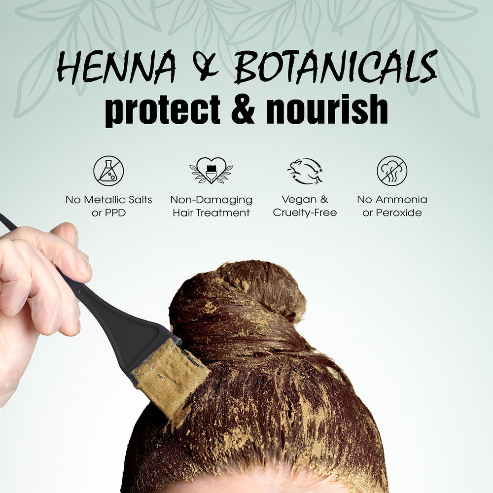 Light Mountain Henna coloring kit items ready for at-home use