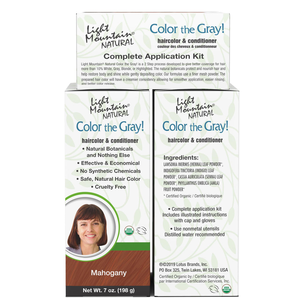 Light Mountain Henna vegan cruelty-free formula supports gentle color.