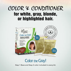 Light Mountain Henna Step 2 color powder for rich mahogany shade.
