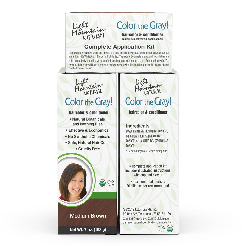 Light Mountain Henna kit complete for vegan, plant-based hair color experience
