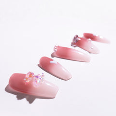 Light Rain handmade nails showcasing a 3D gel finish for durable salon-style wear.