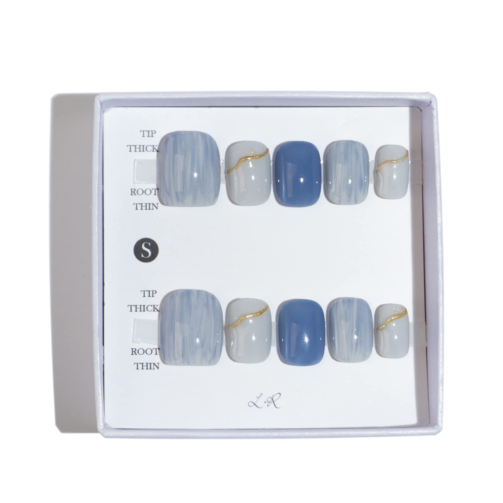 Light Rain handmade press-on nails design close-up for personalized style