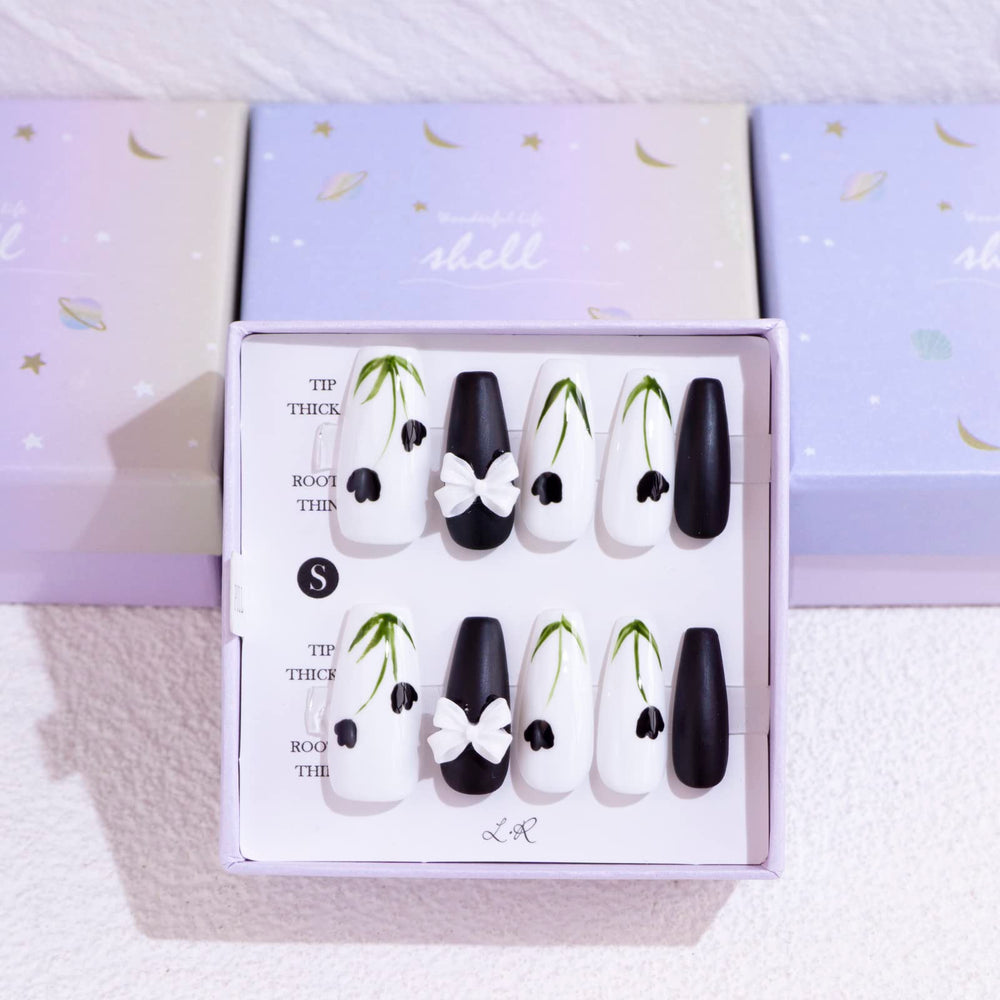 LIGHT RAIN medium press-on nails with 3D gel finish for salon-like results at home.