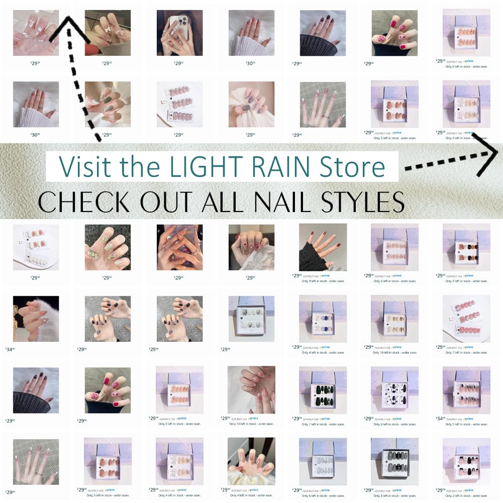 Light Rain complete apply kit with file and tools for DIY manicure at home.