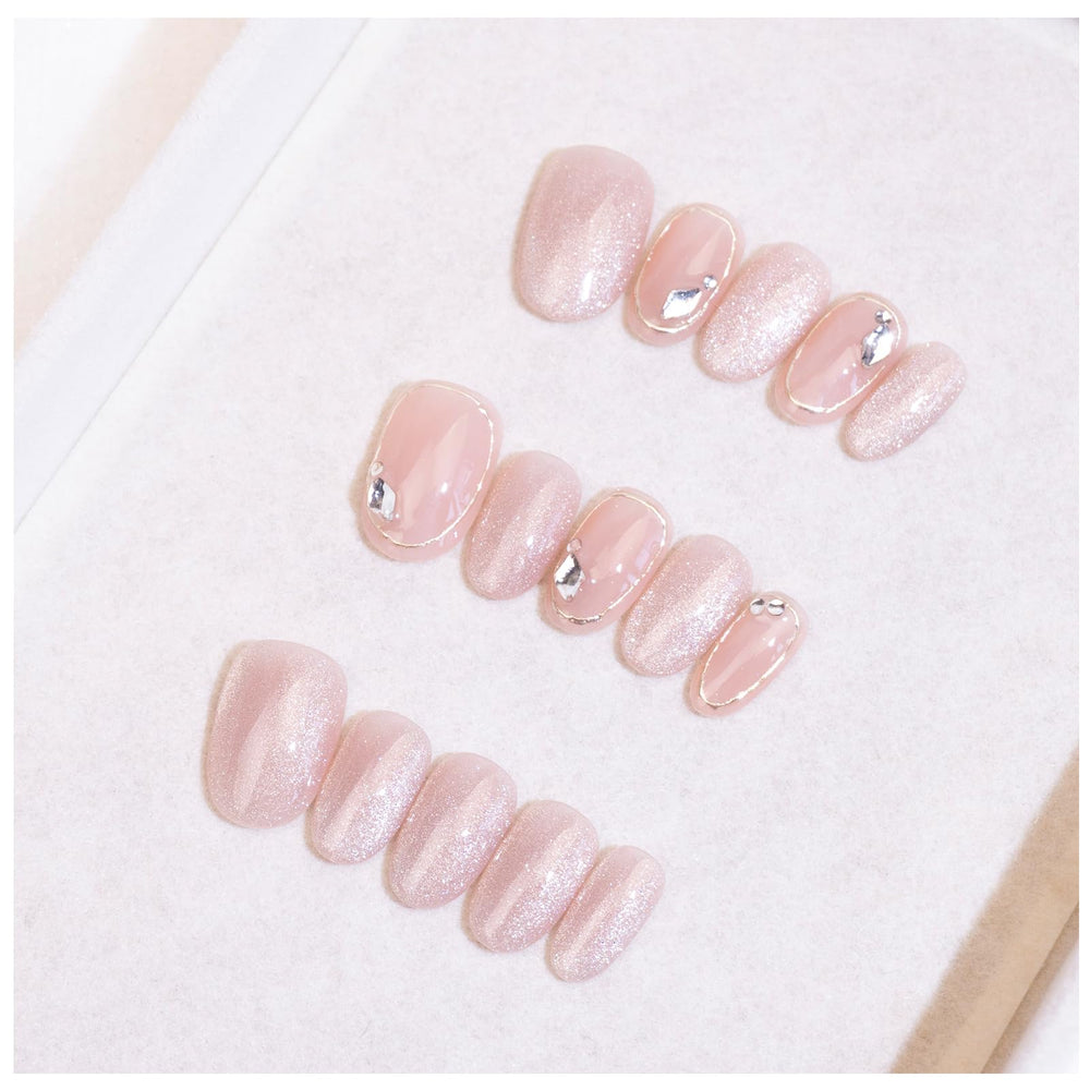 Light Rain small-size press-on nails with hand-painted design for at-home luxury manicure