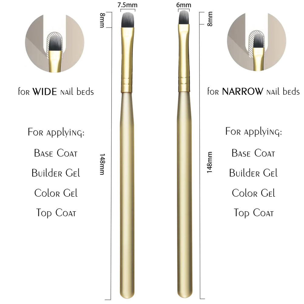 LIGHT RAIN Wide oval brush with cap speeds base and top coat applications.
