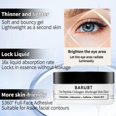LIHUOMEI Eye Patch box closeup highlights collagen and peptides for revitalized under-eye skin