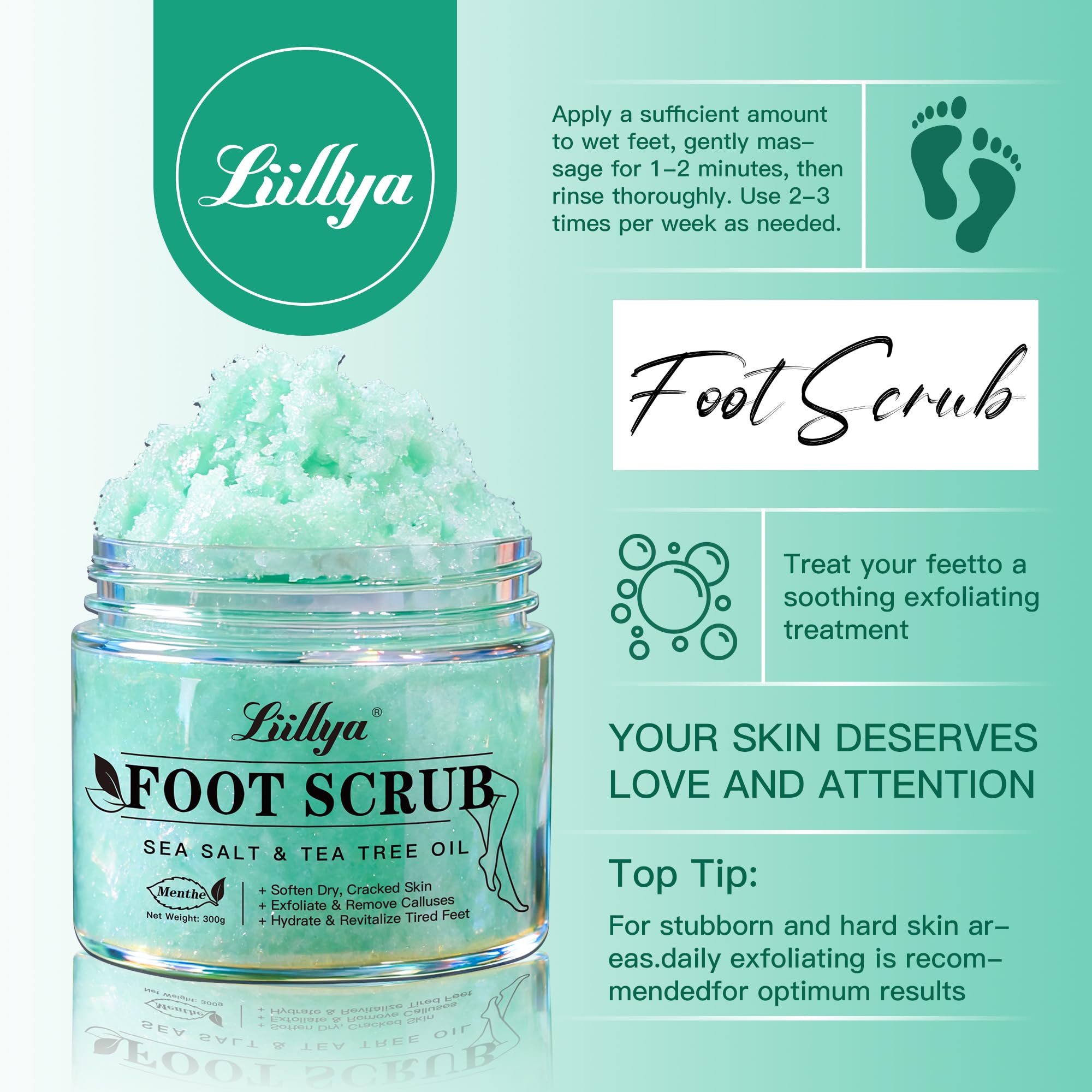 Liillya foot scrub for at-home pedicure routine