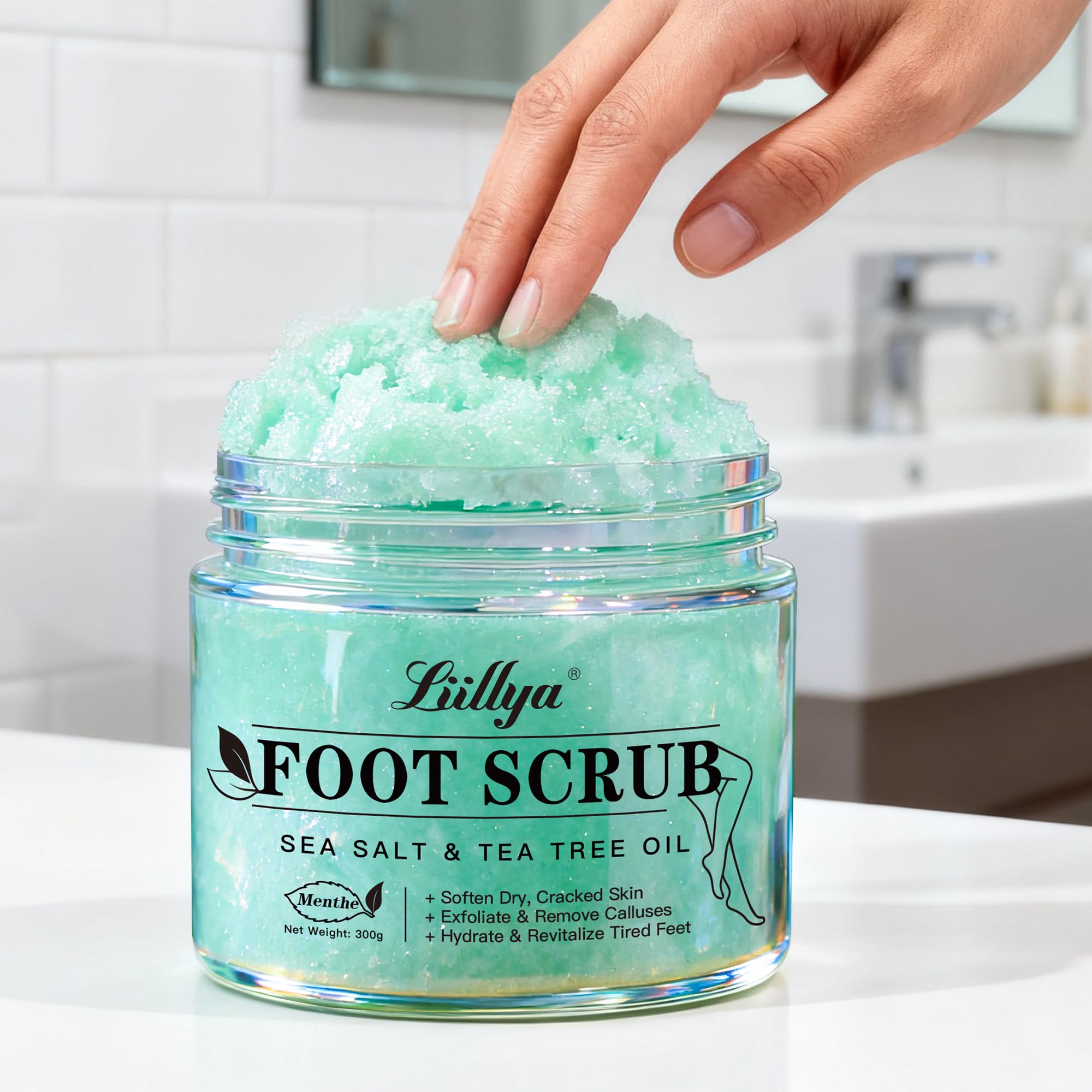 Liillya sandal-ready feet after using the scrub