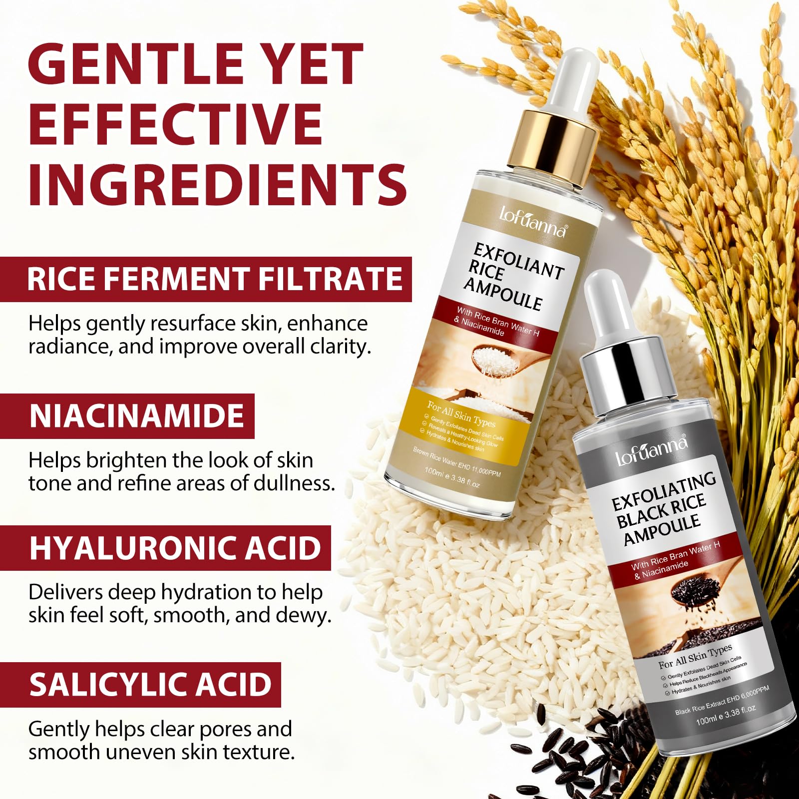 White Rice Ampoule texture for daytime hydration with liiutry Glow Rice Ampoule Duo