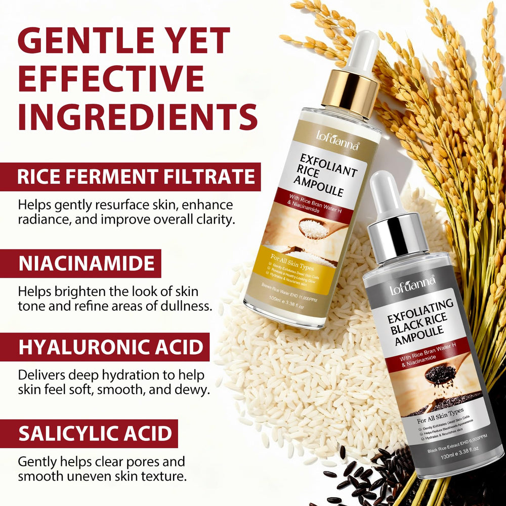 White Rice Ampoule texture for daytime hydration with liiutry Glow Rice Ampoule Duo