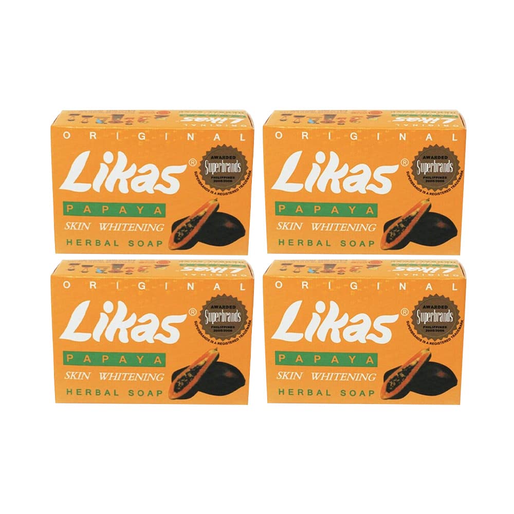Likas Original Papaya Soap set of four bars shown, ready for daily cleansing and easy sharing.