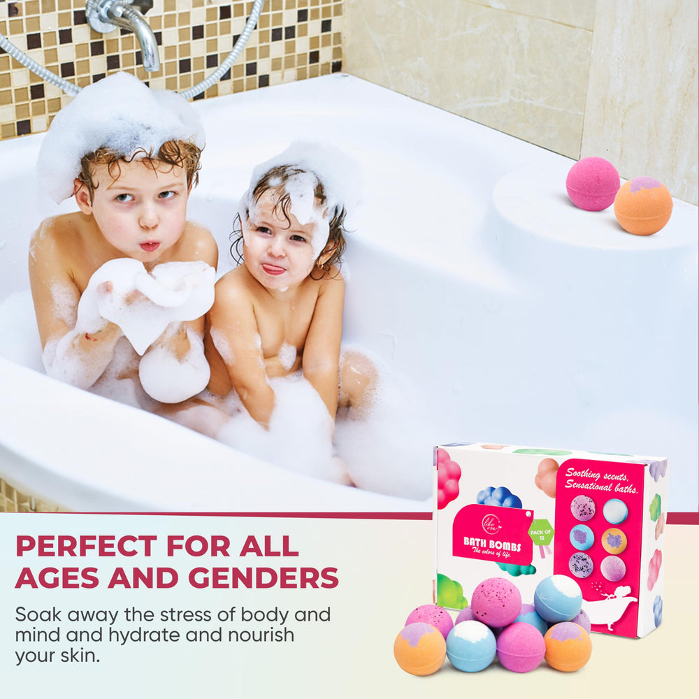 LIKEVOW bath bombs with coconut oil to hydrate as you unwind.