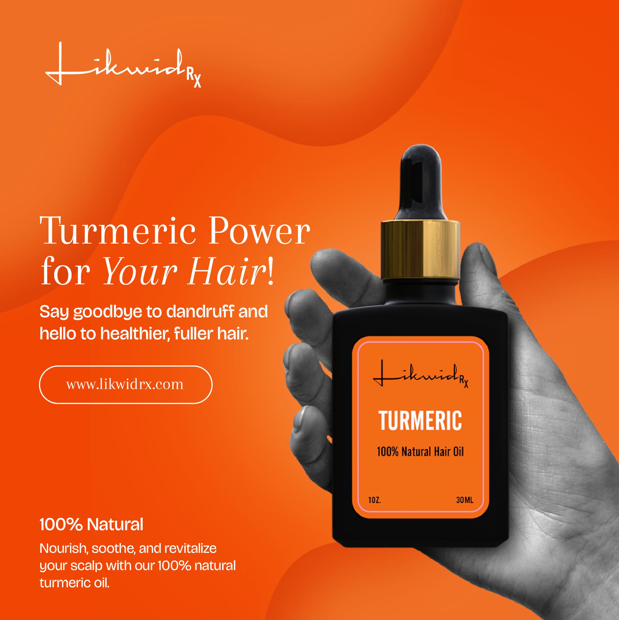 Likwid Rx Turmeric Hair Oil sesame oil detail signals nourishment
