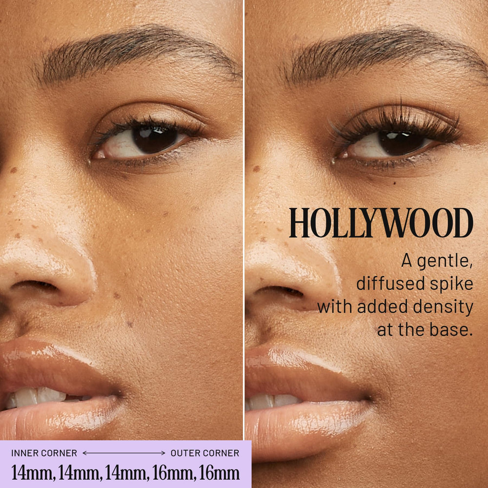 Close-up of Lilac St 14mm lashes showing wispy spikes and soft base.