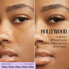 Close-up of Lilac St 14mm lashes showing wispy spikes and soft base.