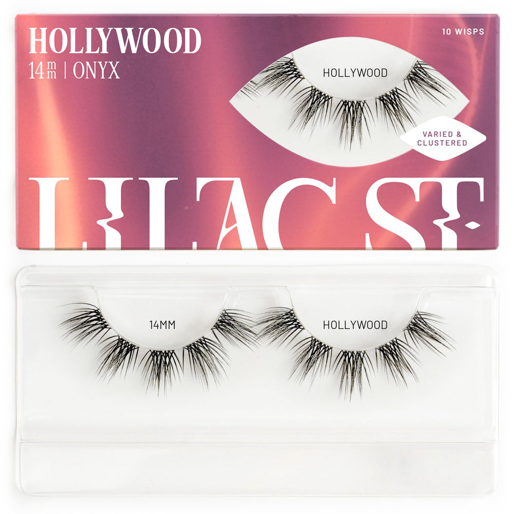 Lilac St Hollywood Glamorous 14mm lashes pack view for bold, red-carpet-ready drama.