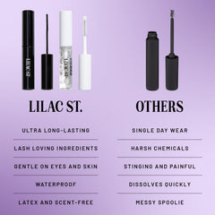 Lilac St lash wisps being applied for easy, natural-looking lash extension