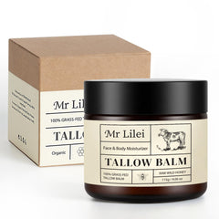 Lilei Beauty grass-fed tallow cream texture highlights deep moisturizing feel