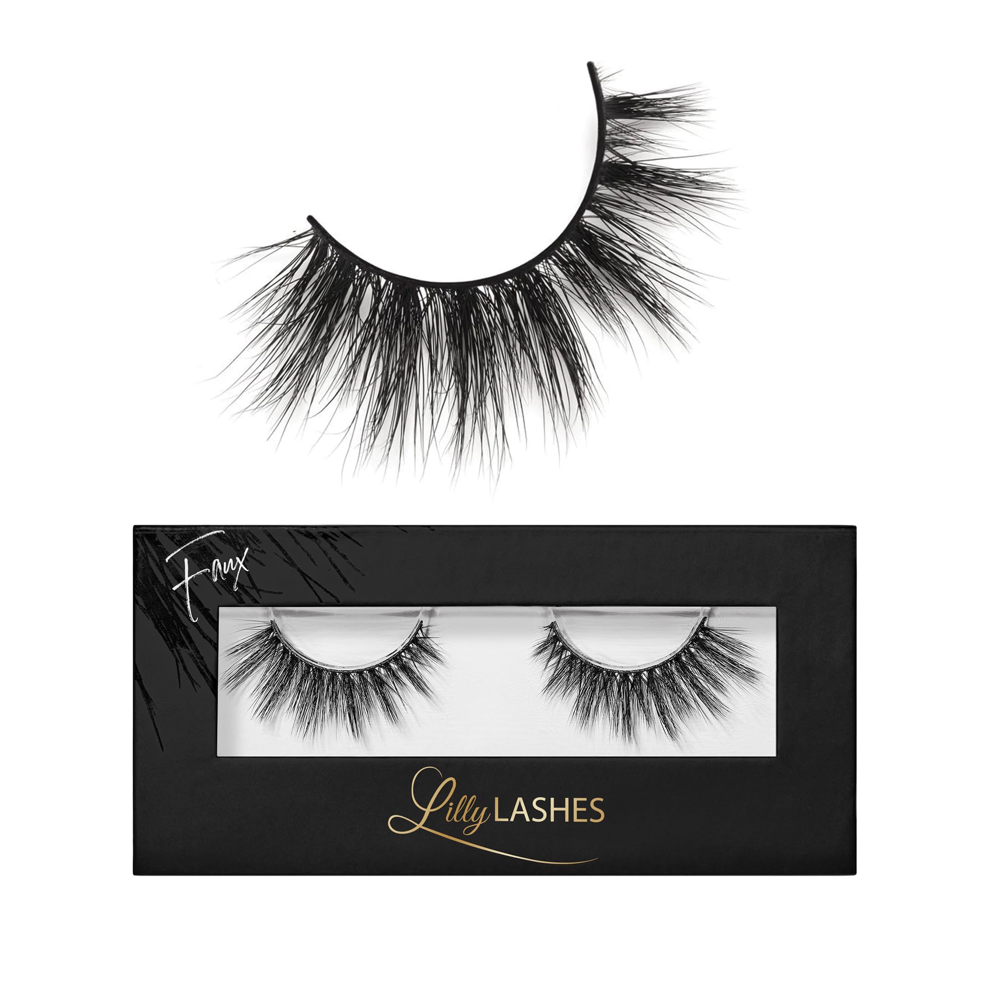 Lilly Lashes 3D Miami Flare strip for dramatic, reusable look.