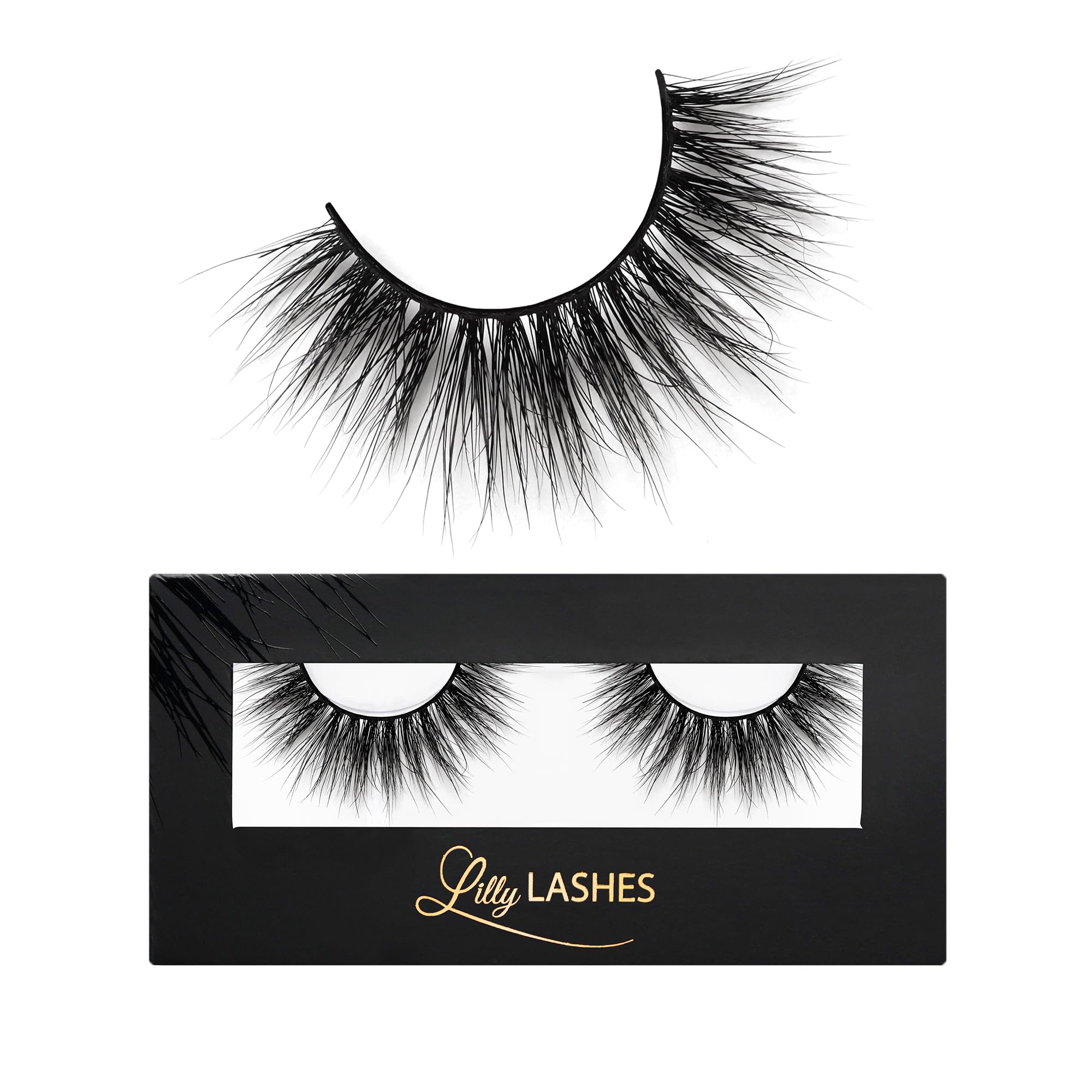 Lilly Lashes 3D Mink Venice closeup reveals voluminous, handcrafted lashes.