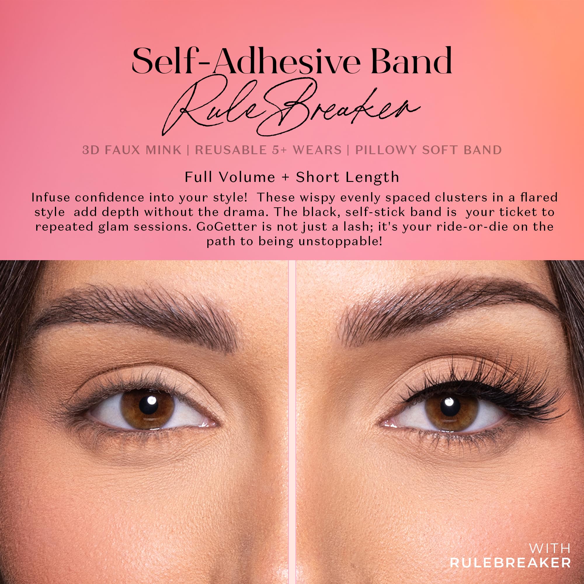Lilly Lashes body heat activated lashes for quick, mess-free application.