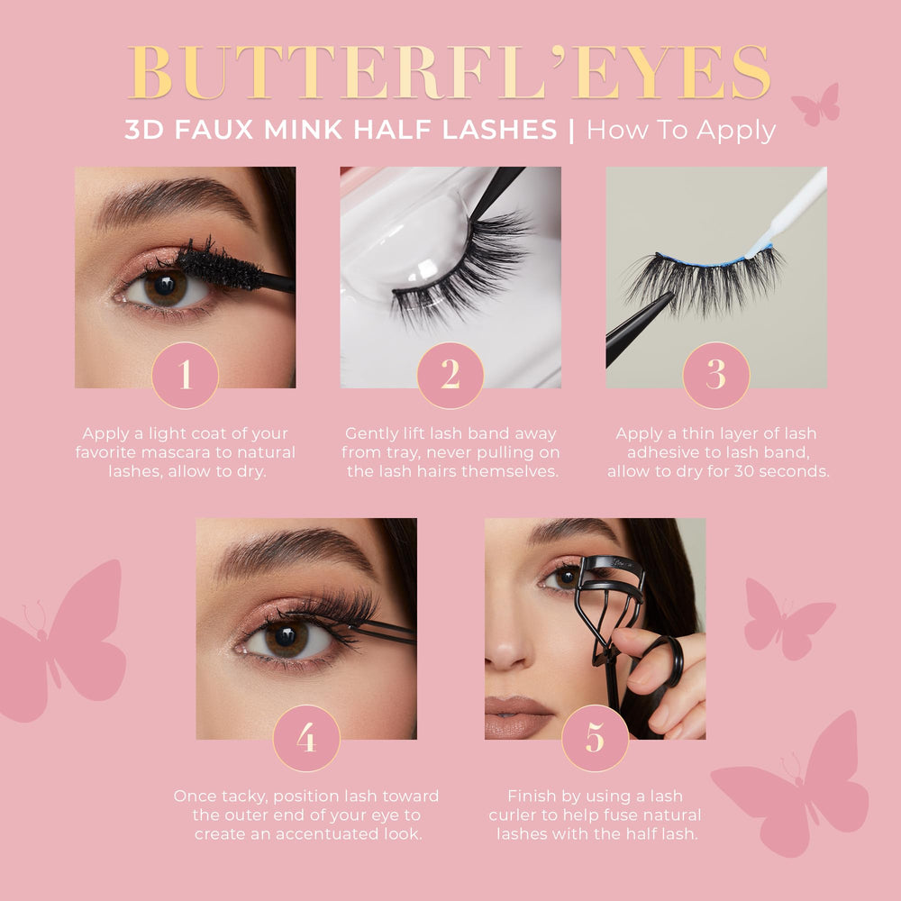 Lilly Lashes Butterfl-eyes soft wispy faux mink texture blends with natural lashes