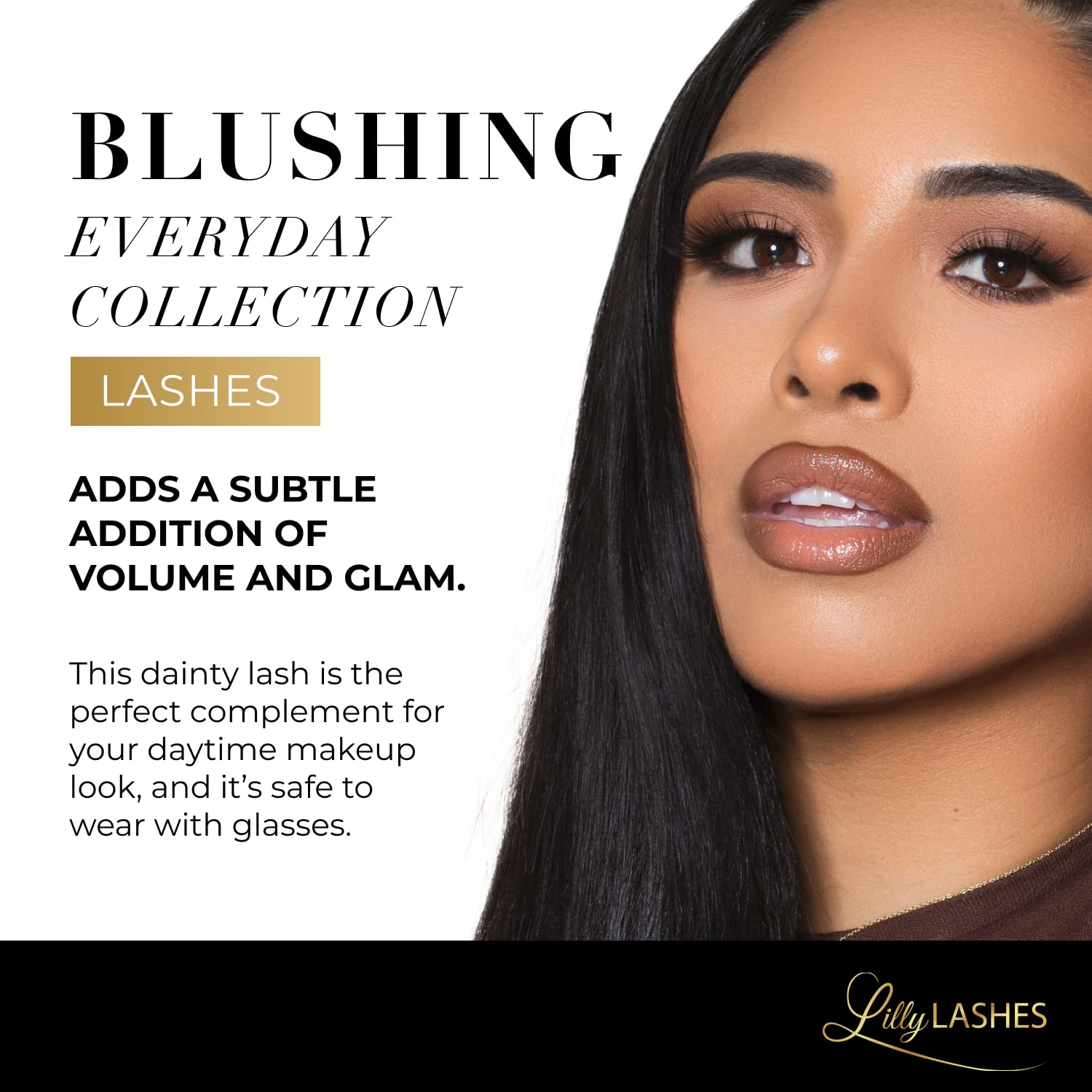 Closeup of Lilly Lashes Everyday Blushing highlighting soft lightweight fibers