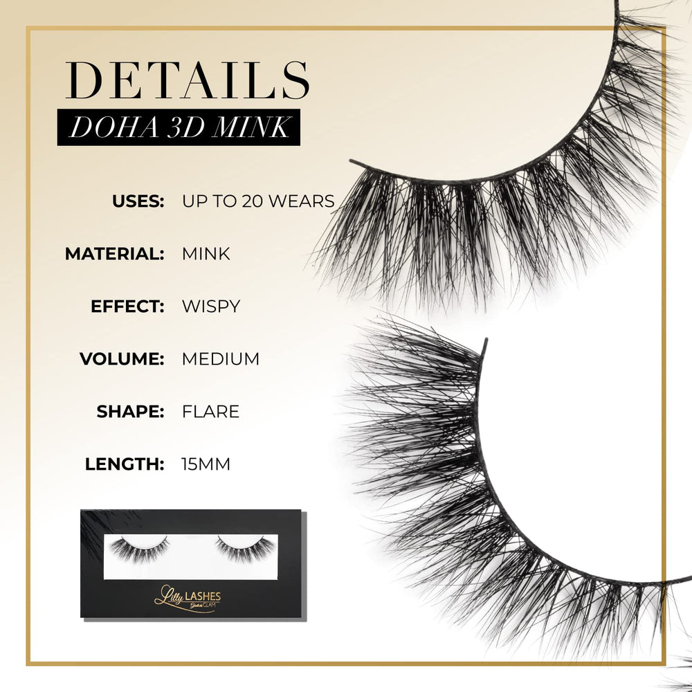 Long dramatic 3D lashes by Lilly Lashes add depth and drama for occasions.