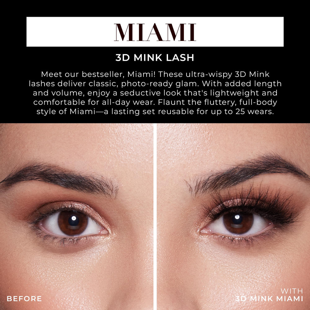 Lilly Lashes Miami 3D Mink box with reusable case shown