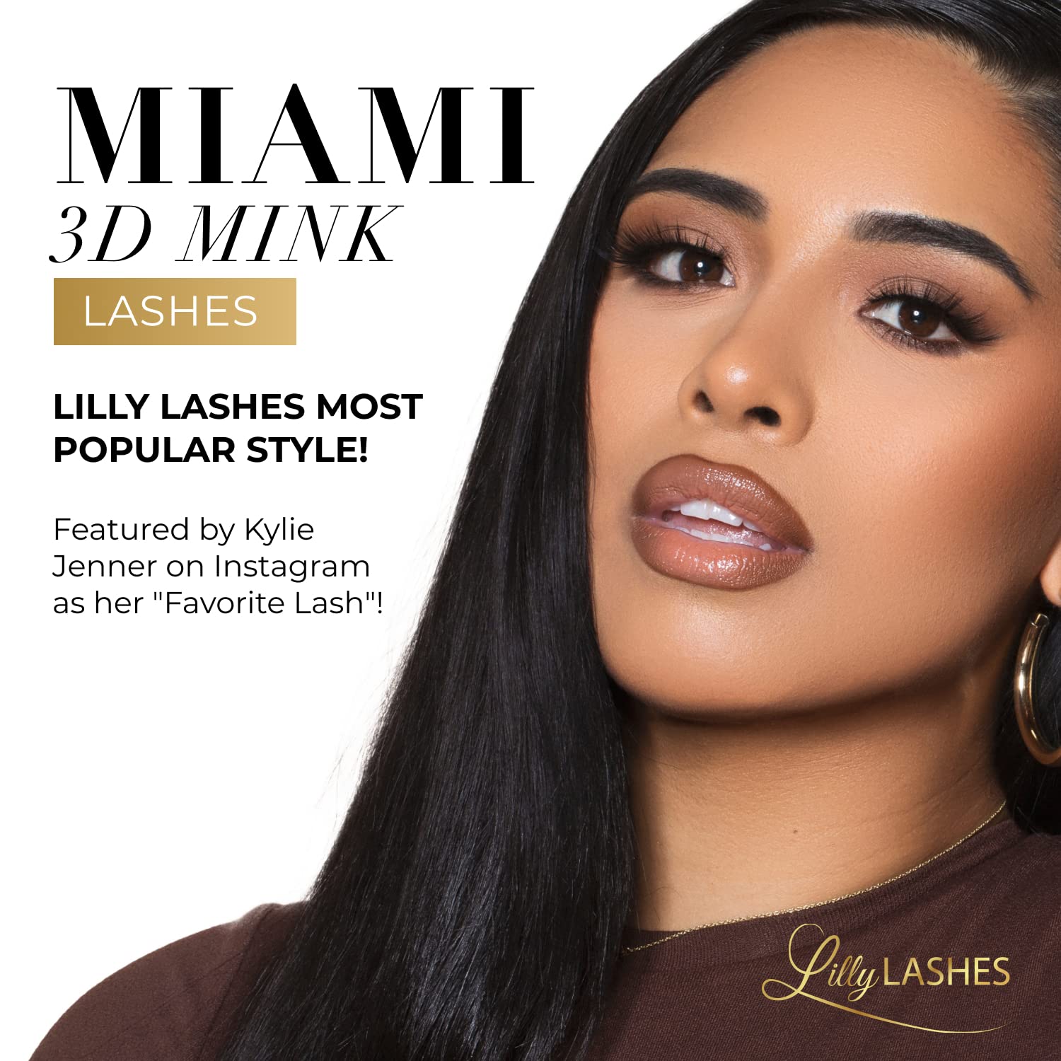 Lilly Lashes Miami 3D Mink worn on eye for natural volume