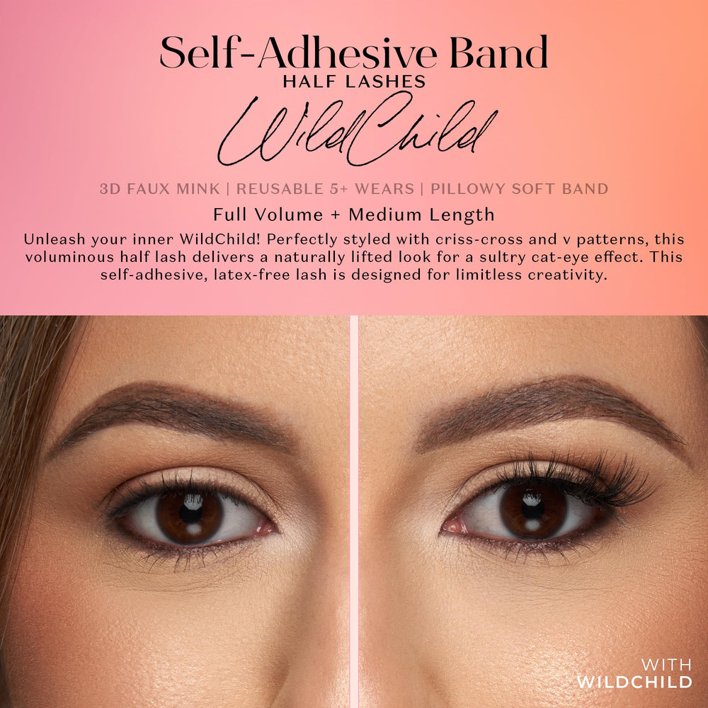 Lilly Lashes Self Adhesive Half Lashes applying in motion for quick styling.