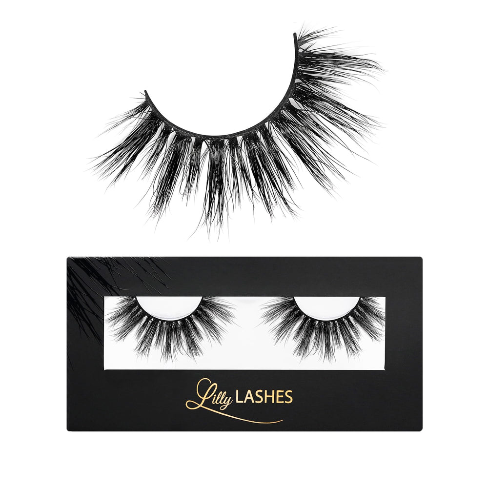 Lilly Lashes So Extra Miami 3D Mink Lashes show iconic volume for a timeless glam.