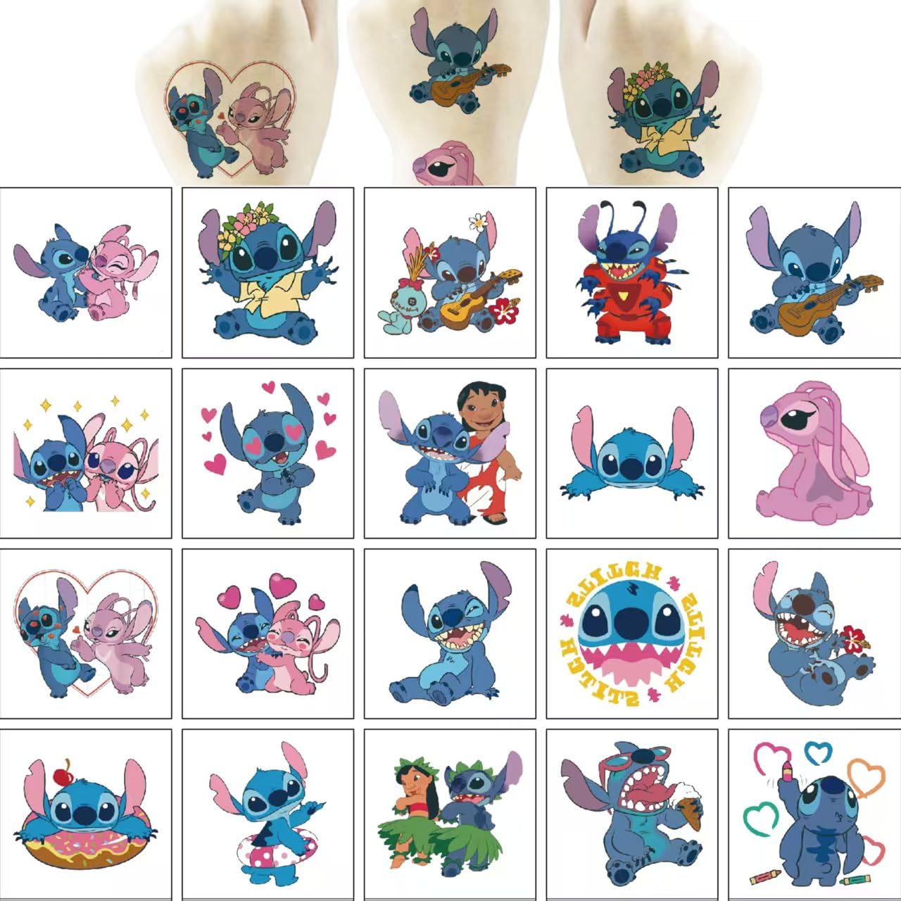Lilo and Stitch stitch cartoon figures tattoos provide engaging classroom rewards.