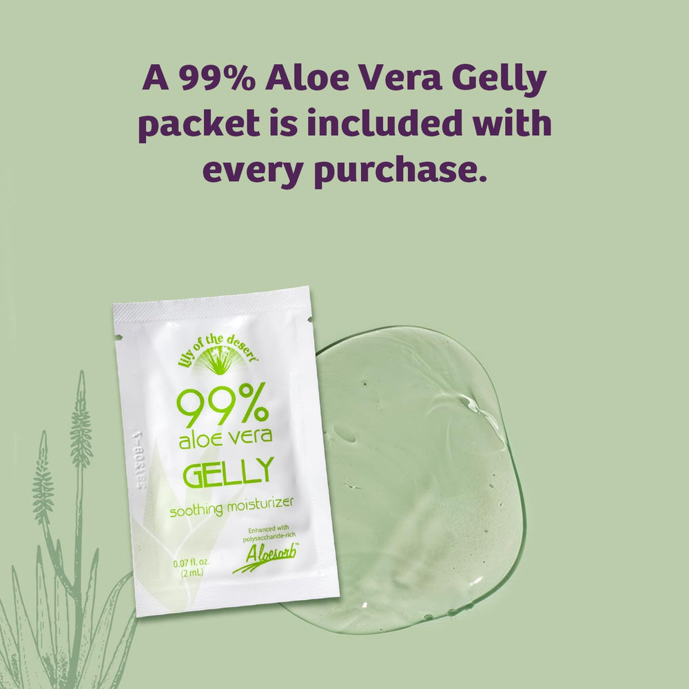 Lily of the Desert Gelly Moisturizer packaging box showcases organic aloe source.