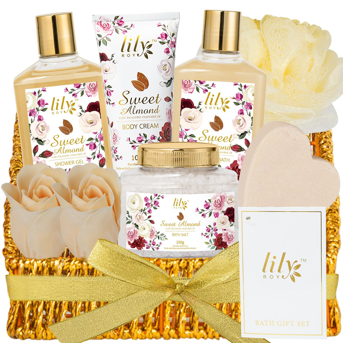 LILY ROY 9-piece spa gift set with shower gel for luxurious bath moments