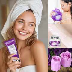 LILY ROY lavender body scrub for gentle exfoliation and glow.