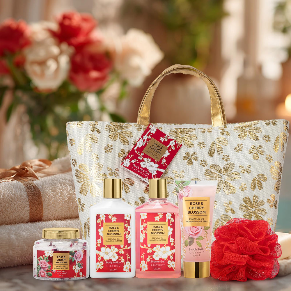 LILY ROY rose shower gel bottle ready for luxurious cleansing