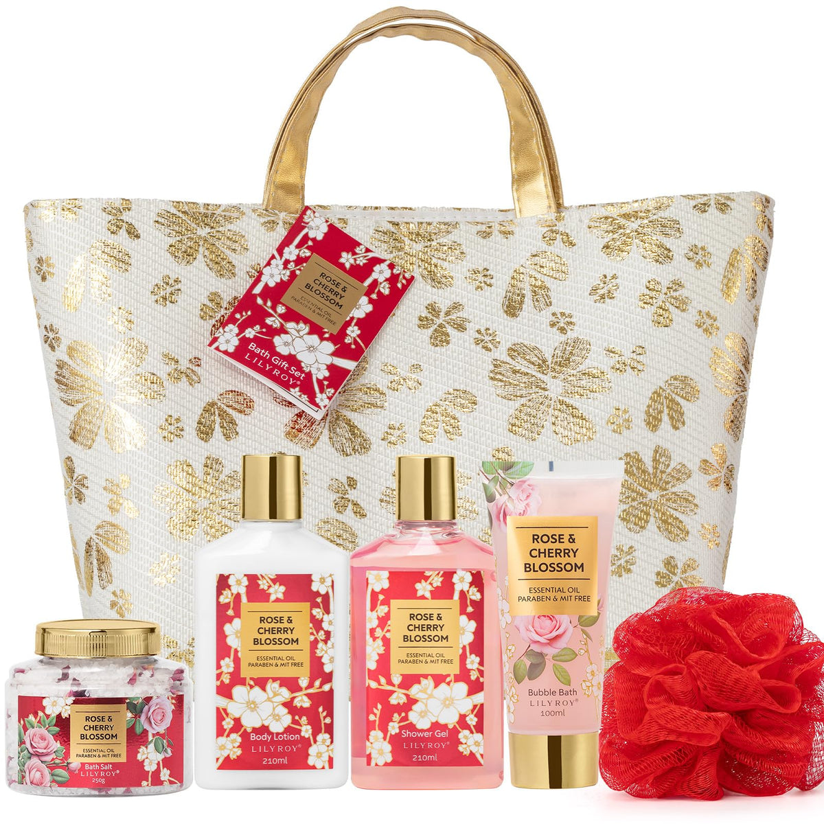 LILY ROY valentines rose bath gift set for pampering occasions
