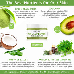 LILY SADO Matcha face mask cream-spread demonstrates smooth application and deep hydration