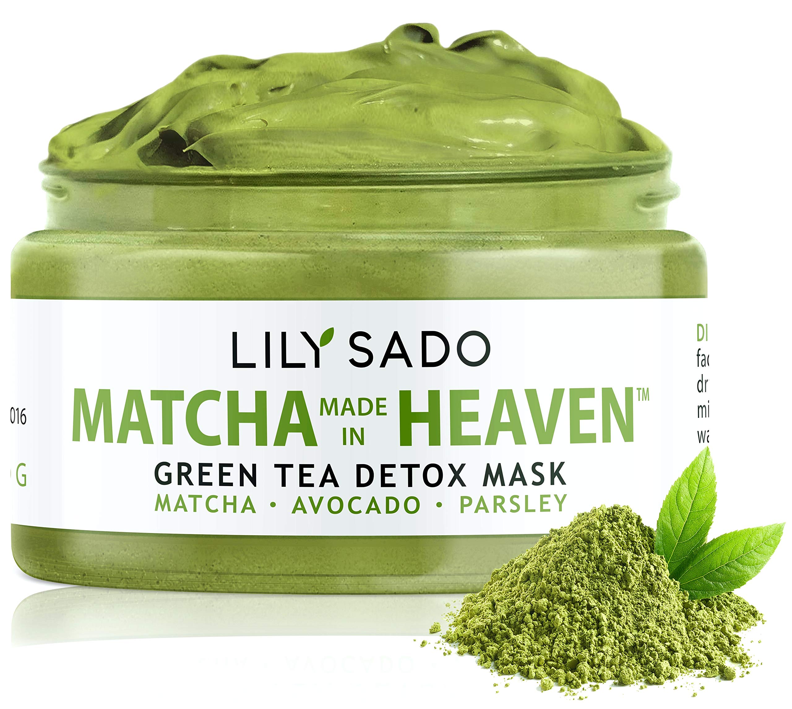 LILY SADO Matcha Made in Heaven green tea face mask jar for detoxified, refreshed skin