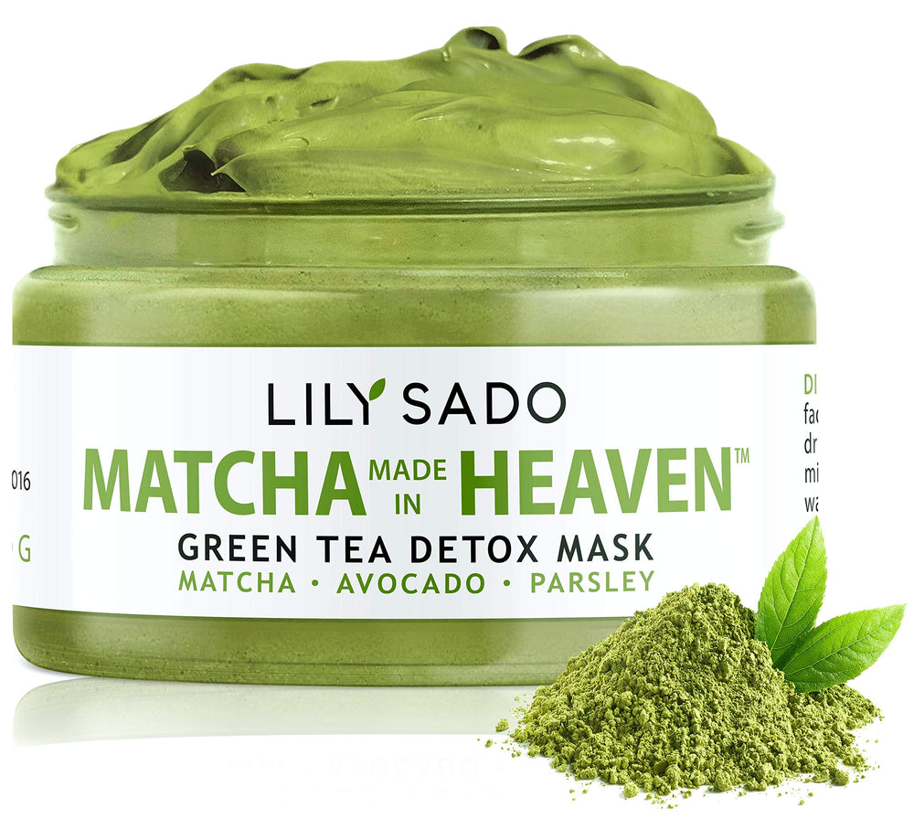LILY SADO Matcha Made in Heaven green tea face mask jar for detoxified, refreshed skin
